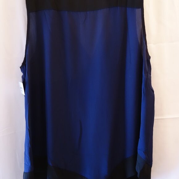 👗2/$30👗NWT Today's Designer Brand Sleeveless Navy Blue/Black Slip-on Blouse XL - Picture 4 of 9
